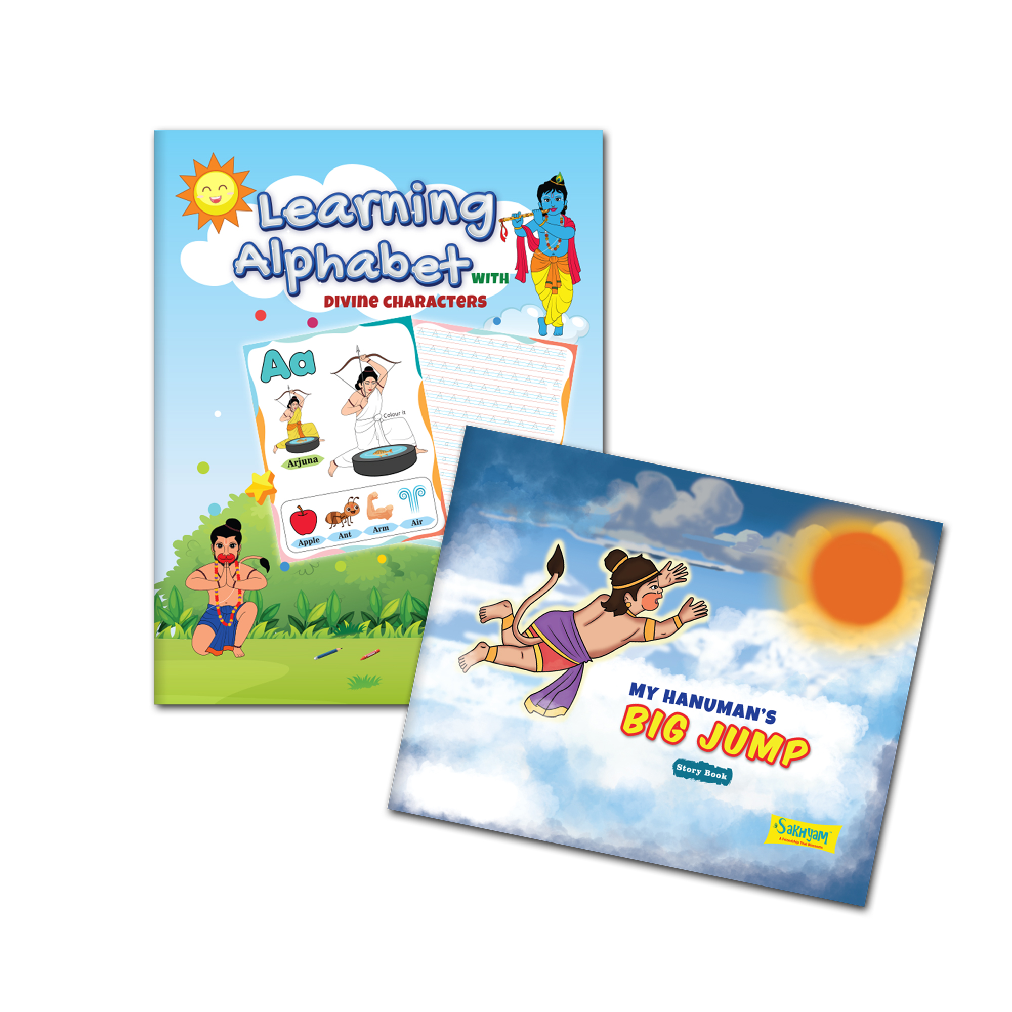 [COMBO] Learning Alphabet with Divine Characters Book + My Hanuman's Big Jump, Story Book