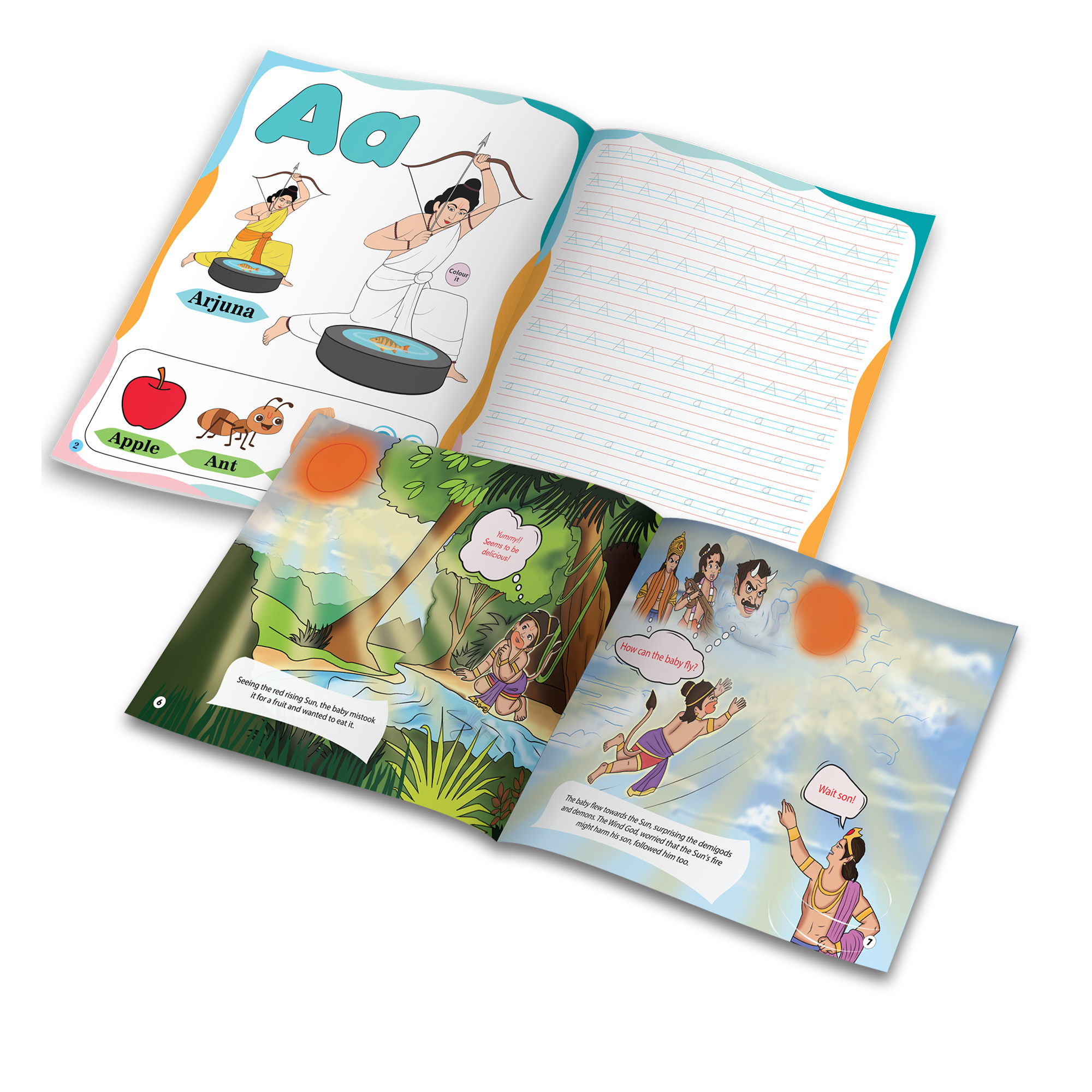[COMBO] Learning Alphabet with Divine Characters Book + My Hanuman's Big Jump, Story Book